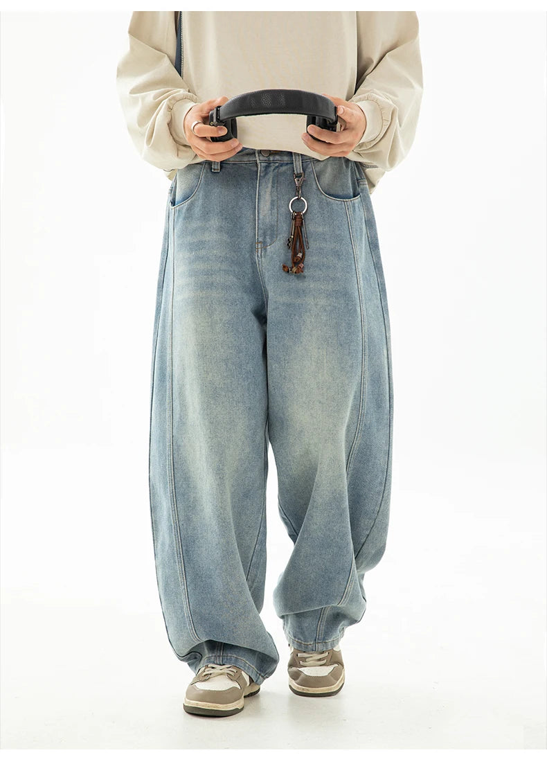 HANLU 2025 Retro Baggy Jeans