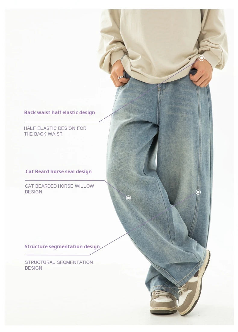 HANLU 2025 Retro Baggy Jeans