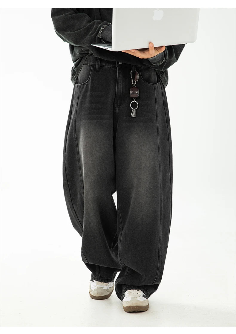 HANLU 2025 Retro Baggy Jeans