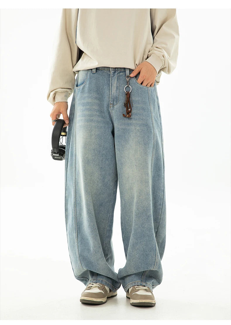 HANLU 2025 Retro Baggy Jeans