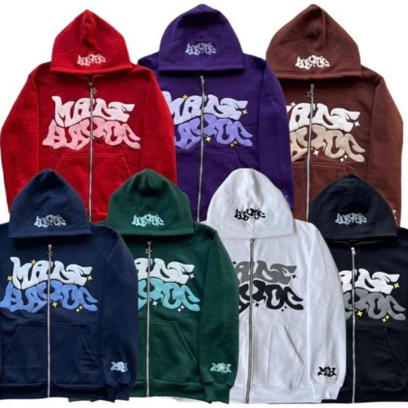Various color baggy zip-up