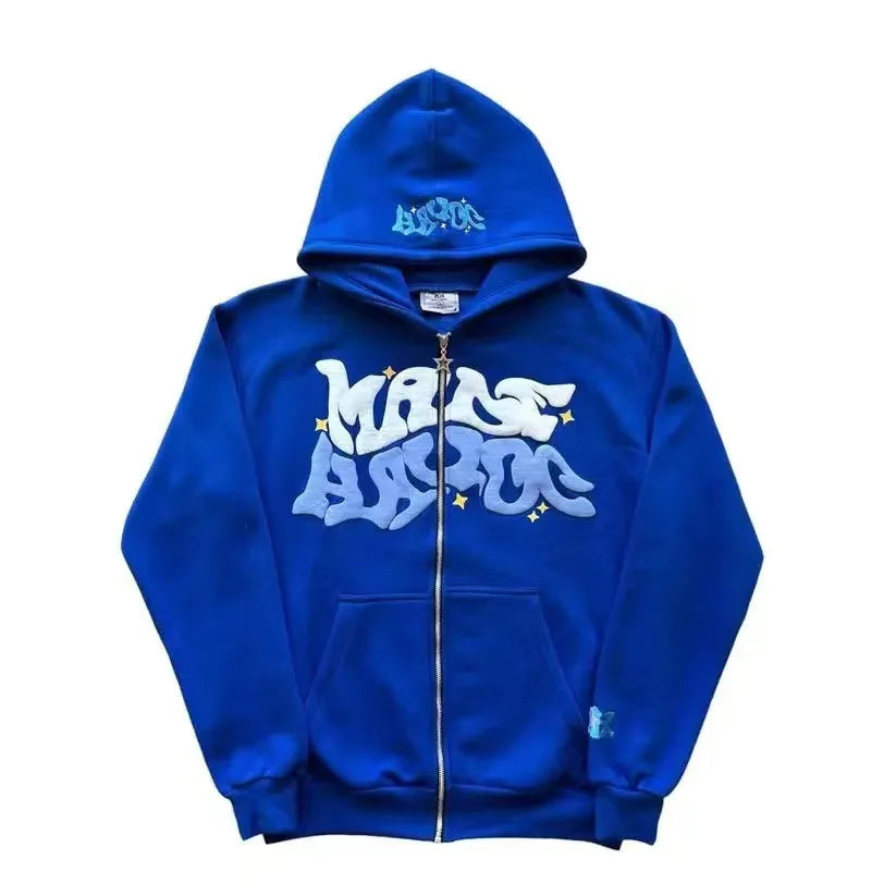 Various color baggy zip-up
