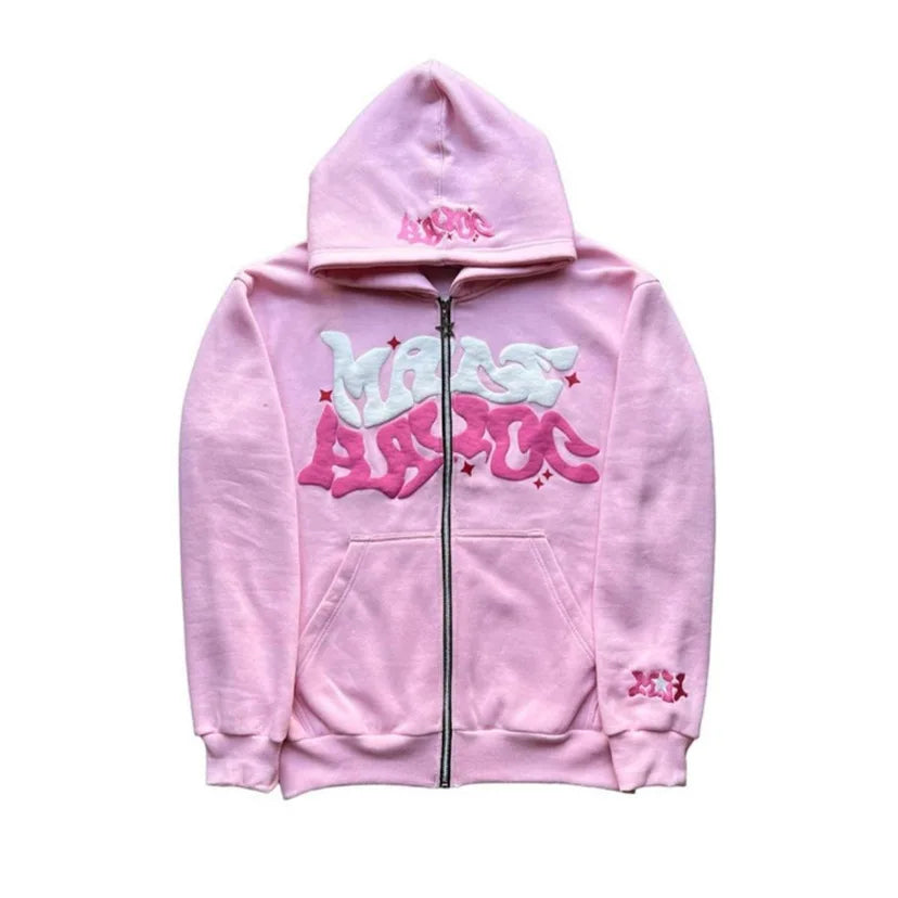 Various color baggy zip-up