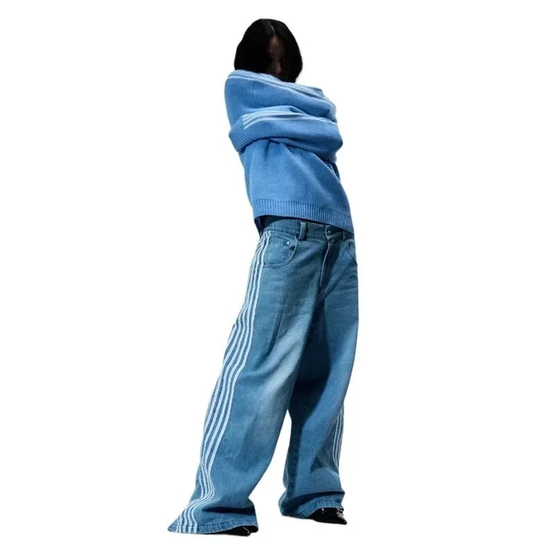 Baggy Striped Y2K Jeans
