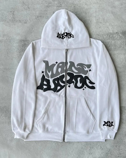 Various color baggy zip-up