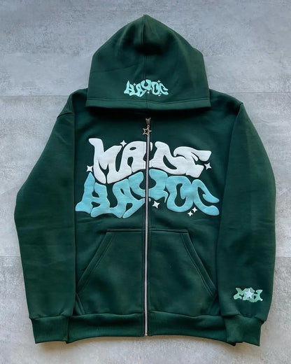 Various color baggy zip-up