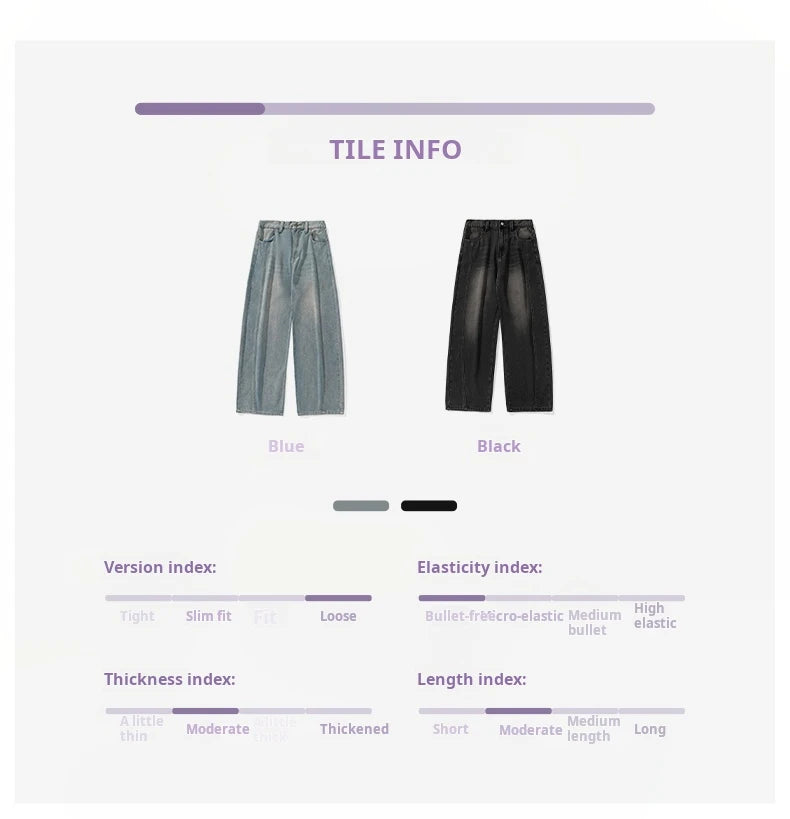 HANLU 2025 Retro Baggy Jeans
