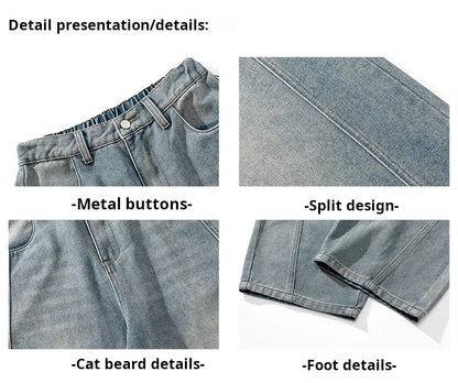 HANLU 2025 Retro Baggy Jeans