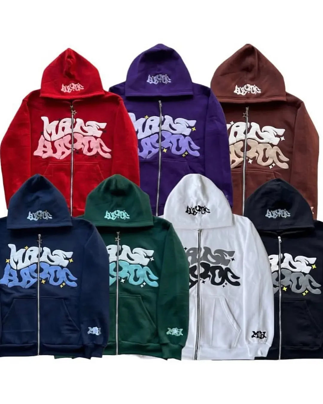 Various color baggy zip-up