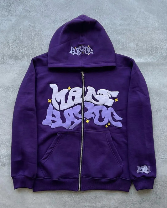 Various color baggy zip-up