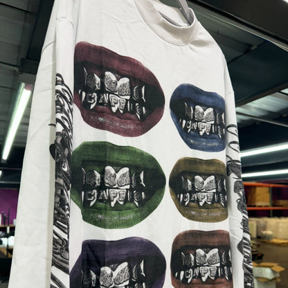 Long Sleeve Teeth Printed Shirt