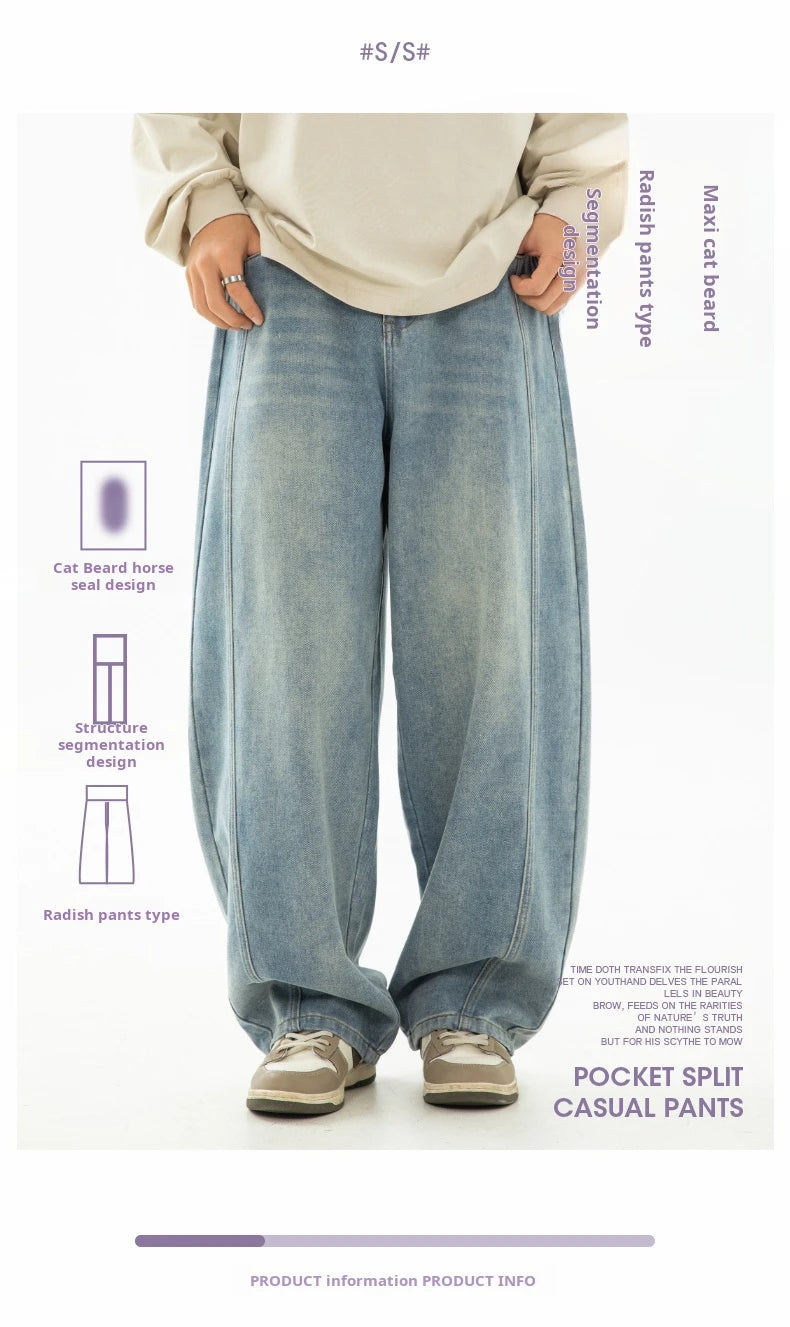 HANLU 2025 Retro Baggy Jeans