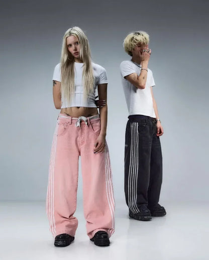 Baggy Striped Y2K Jeans