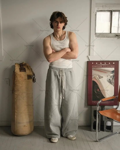 2025 Mens Street Wear Wide-leg Baggy Sweats